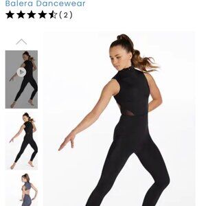 Weissman balera black zip unitard